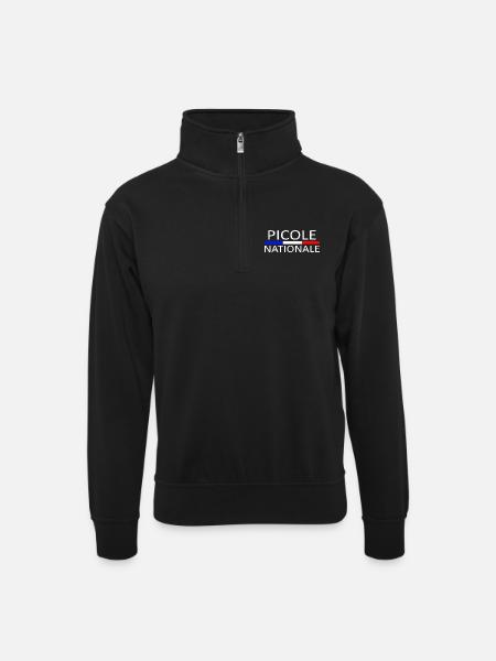 picole nationale - Sweat col montant zippé unisexe - noir