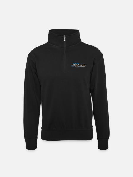 San Francisco Bay Area - gift - Unisex sweater with zip collar - black