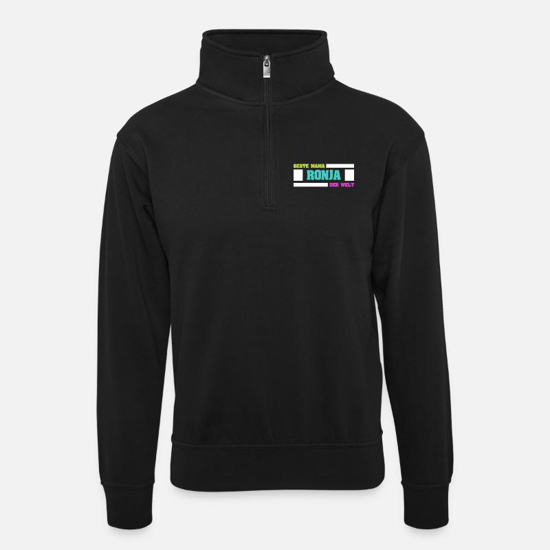 Mutter Ronja - Unisex Pullover mit Zip-Kragen - Schwarz