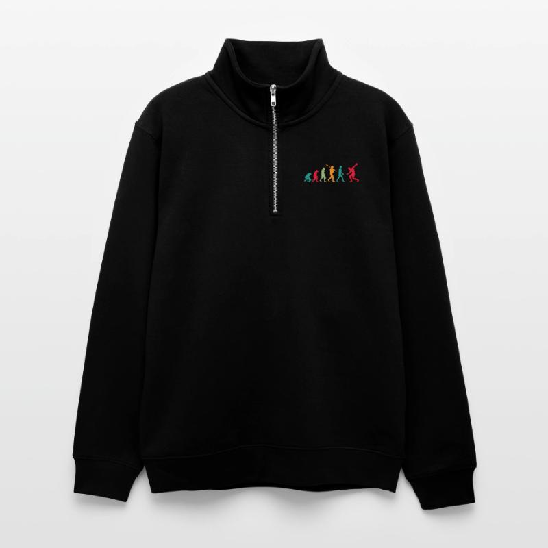 Diskuswerfen Diskuswerfer Evolution Diskus Unisex Pullover mit Zip-Kragen