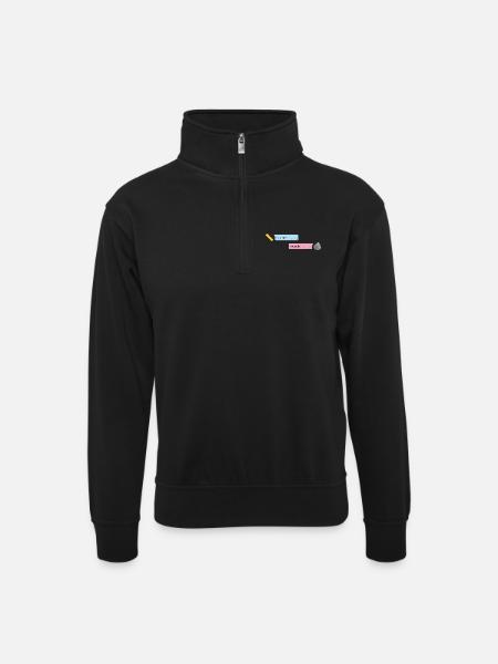 Rock & Rule - Unisex sweater with zip collar - black