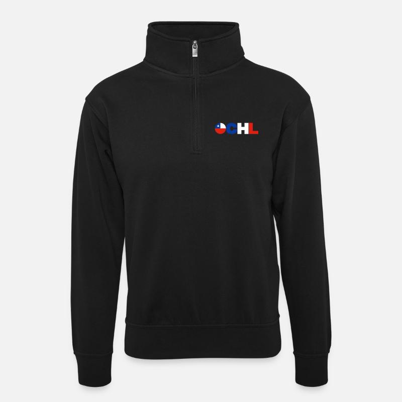 Chile - Unisex Pullover mit Zip-Kragen - Schwarz