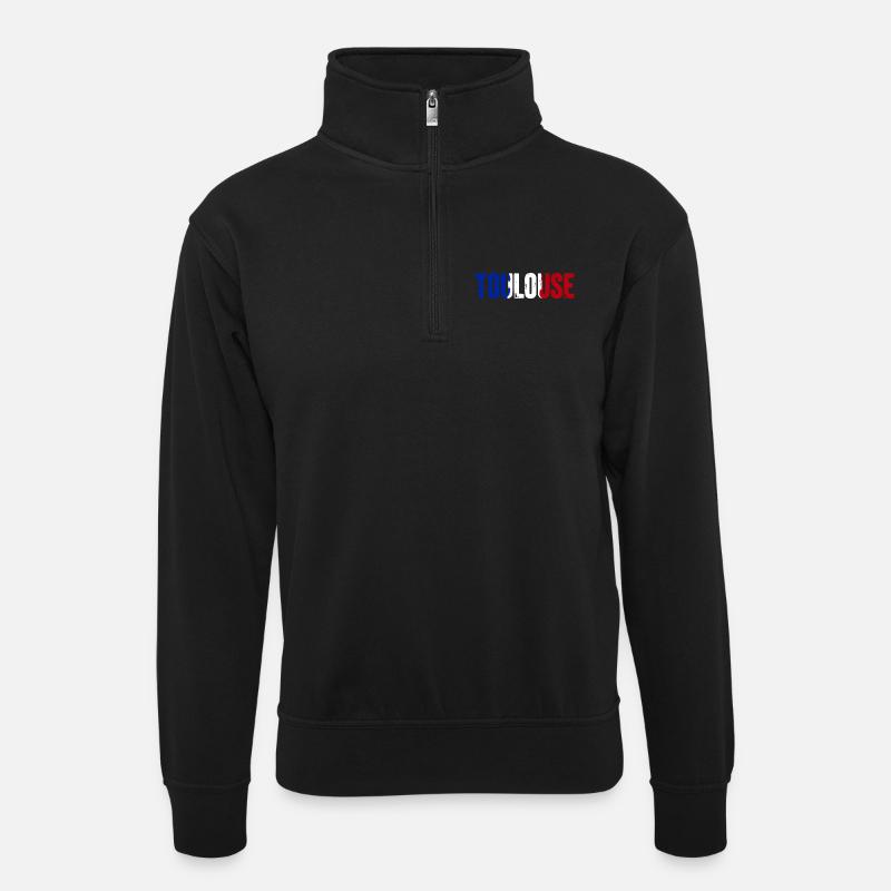 Toulouse Frankreich - Unisex Pullover mit Zip-Kragen - Schwarz