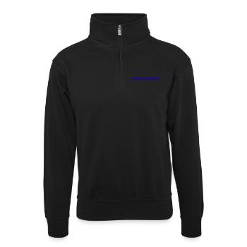 Unique - Unisex sweater with zip collar - black - Front