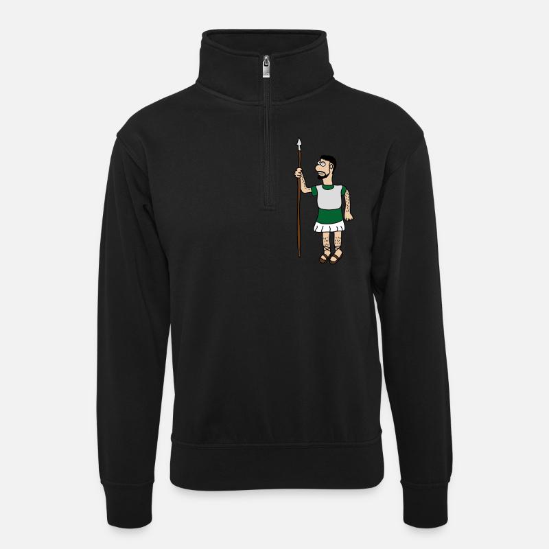 Römer - Unisex Pullover mit Zip-Kragen - Schwarz