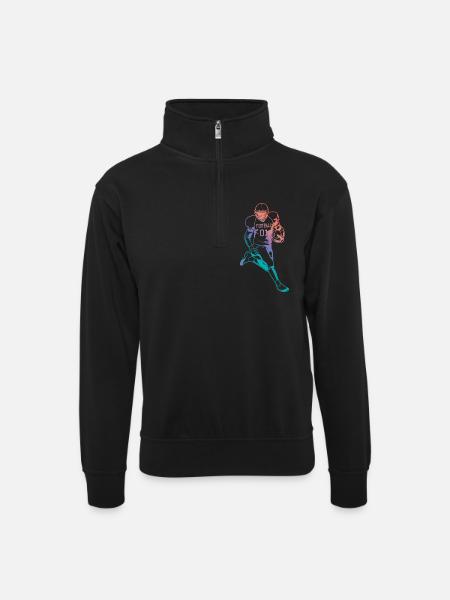 Footballeur - Sweat col montant zippé unisexe - noir
