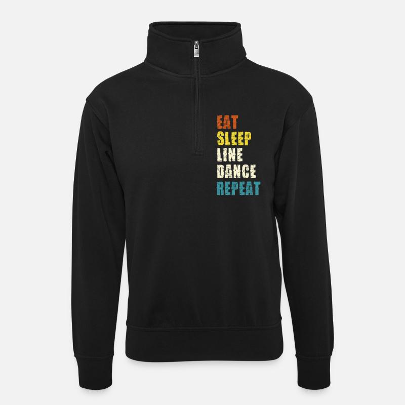 Line Dance Lifestyle Slogan - Unisex sweater with zip collar - black