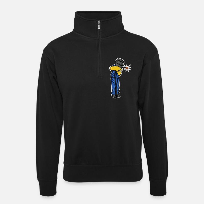 Drôle de soudeur - Sweat col montant zippé unisexe - noir