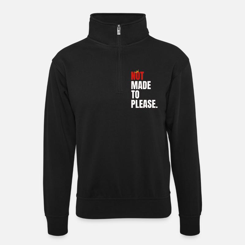 NOT1 - Unisex Pullover mit Zip-Kragen - Schwarz