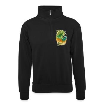 Gaia - Mother Nature - Tree of Life - Unisex sweater with zip collar - black - Front