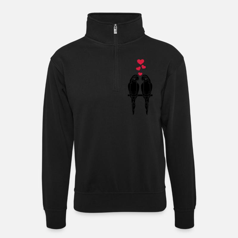 Perroquet - Sweat col montant zippé unisexe - noir