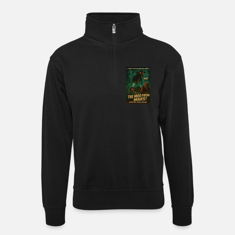 Le Moo de Mars - Sweat col montant zippé unisexe - noir