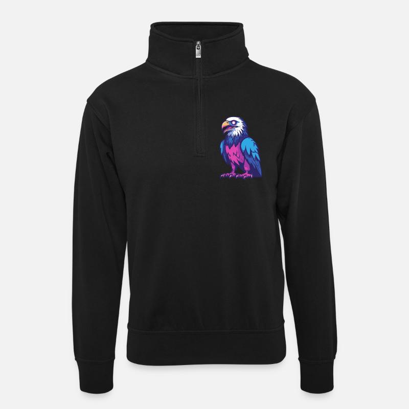 Adler Halloween Zombie - Unisex Pullover mit Zip-Kragen - Schwarz