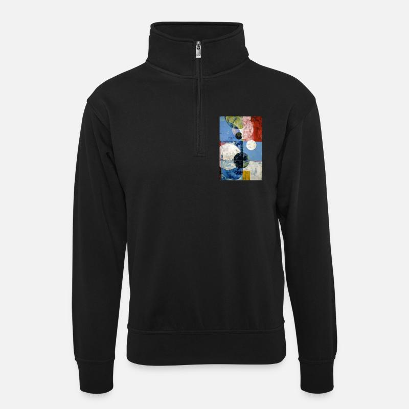 herbi793_abstract - Unisex Pullover mit Zip-Kragen - Schwarz