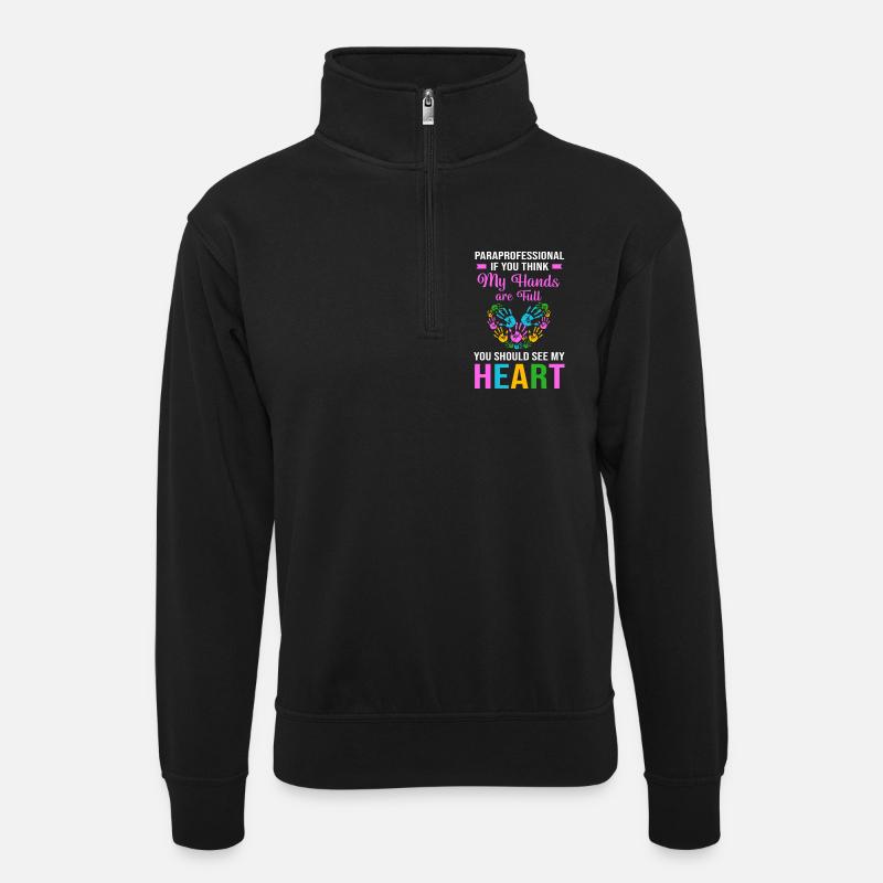 Paraéducateur, assistant enseignant, paraprofessionnel - Sweat col montant zippé unisexe - noir