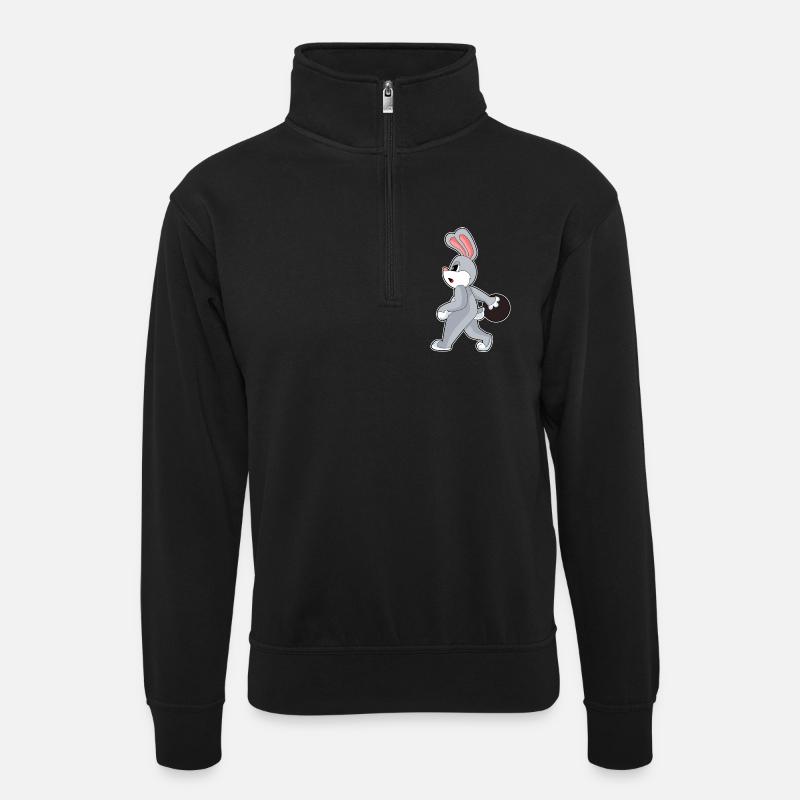 Bunny Bowling Boule de bowling - Sweat col montant zippé unisexe - noir