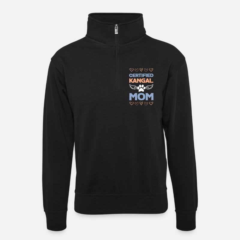 Kangal Mama Zertifiziert - Unisex Pullover mit Zip-Kragen - Schwarz