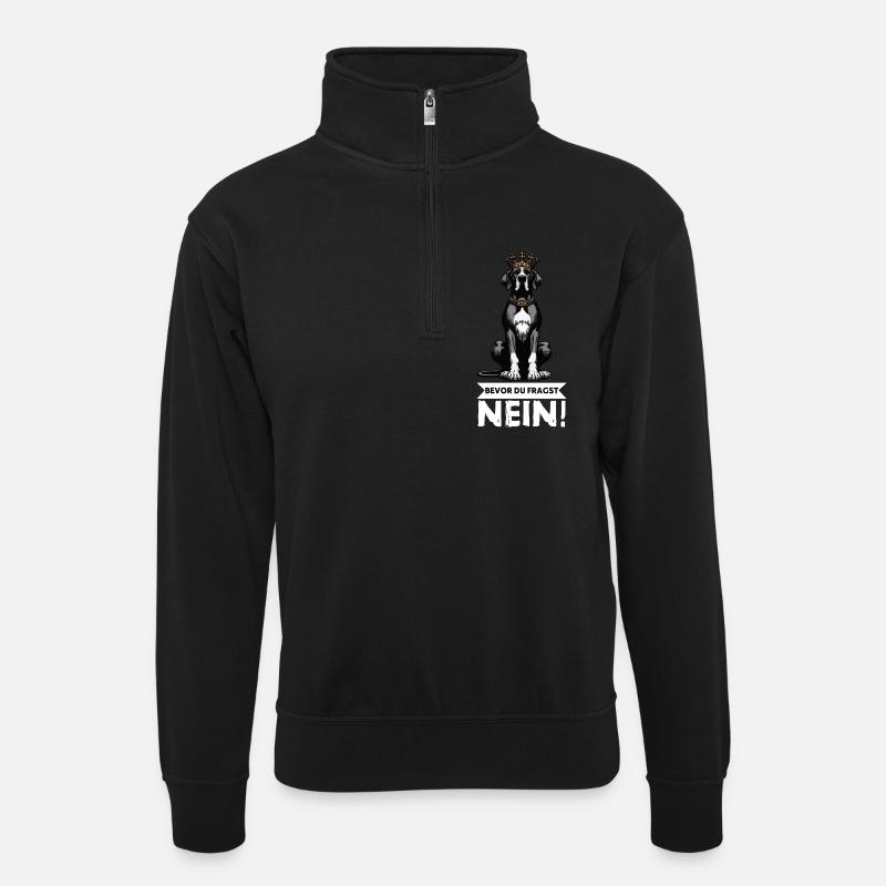 Before you ask Great Dane Great Dane owner - Unisex sweater with zip collar - black