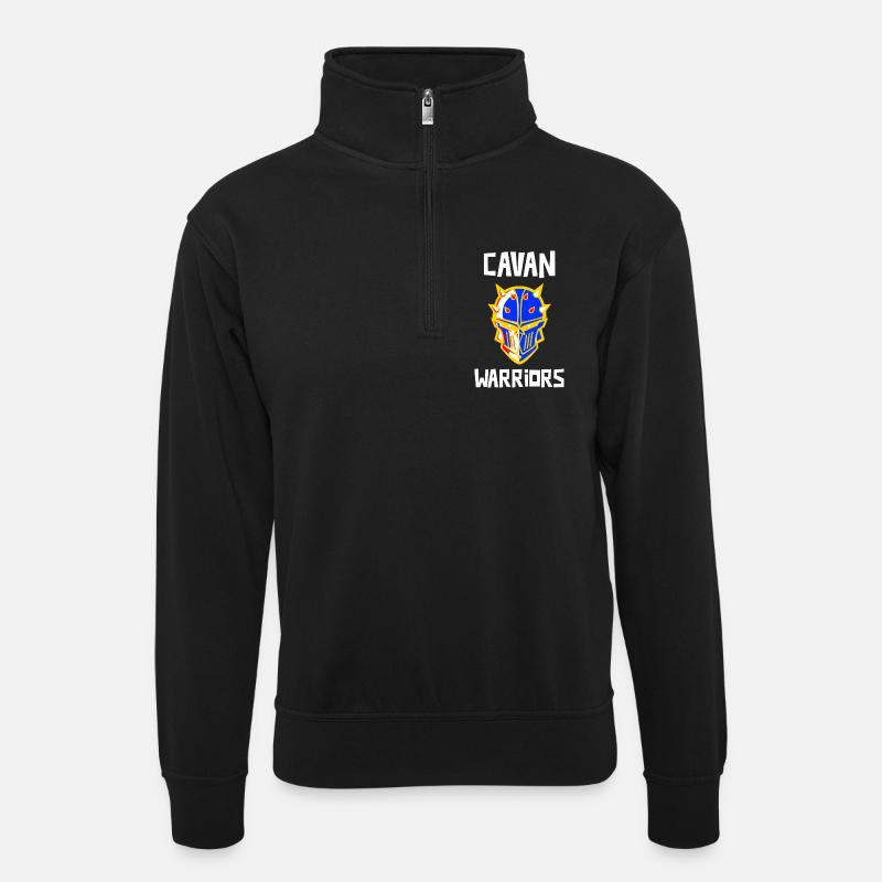 Cavan Warriors Irland - Unisex Pullover mit Zip-Kragen - Schwarz