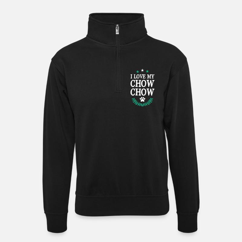 CHOW_CHOW - Unisex sweater with zip collar - black