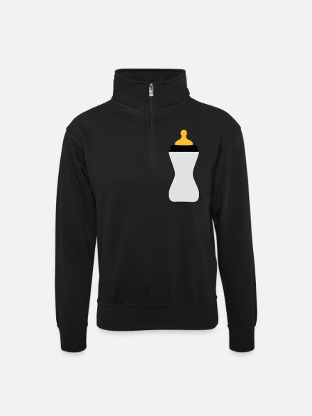 biberon - Sweat col montant zippé unisexe - noir