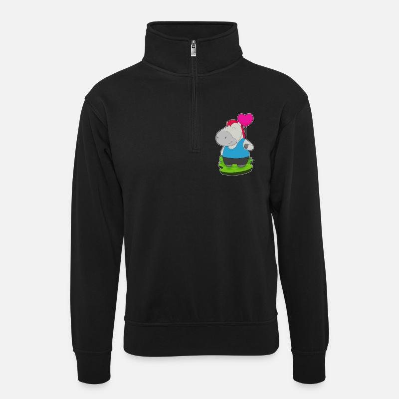 Ballon de cheval - Sweat col montant zippé unisexe - noir