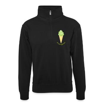 Eis Gemüse Veganer Eiscreme Sommer coole Sprüche - Unisex Pullover mit Zip-Kragen - Schwarz - Vorne