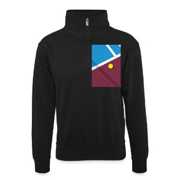 Minimaliste Court de Tennis Sports - Sweat col montant zippé unisexe - noir - Devant