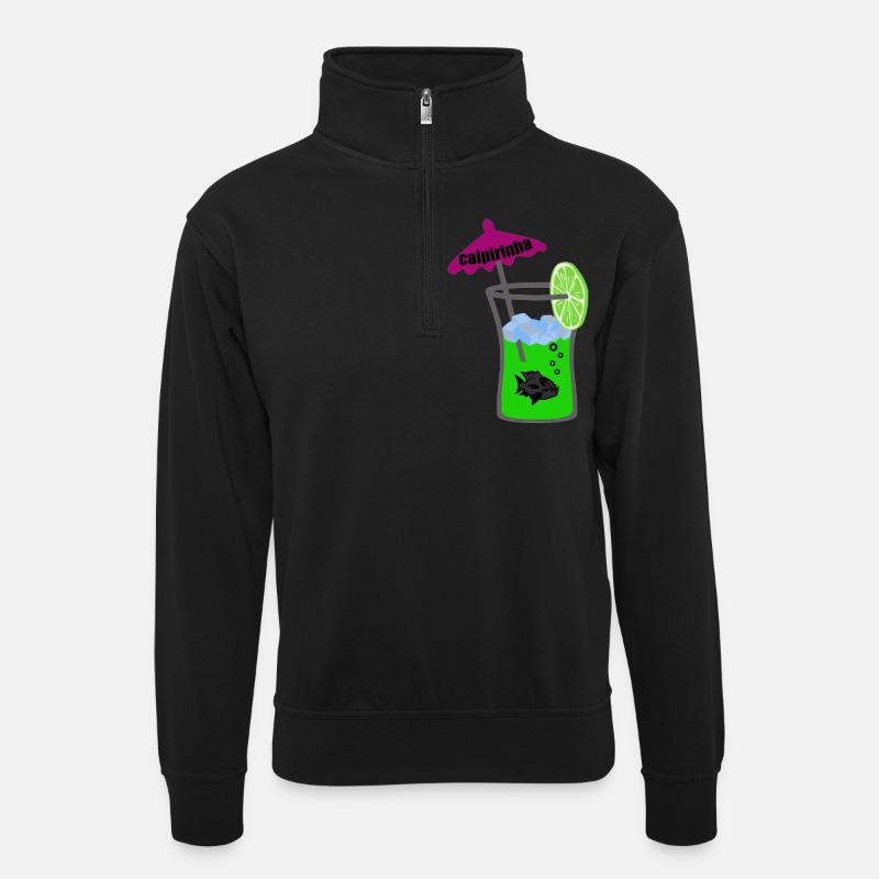 caipirinha - Unisex Pullover mit Zip-Kragen - Schwarz