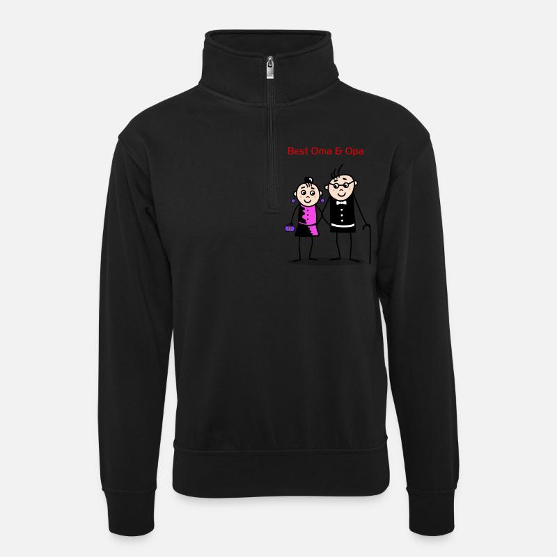 Miglior nonna & nonno - Maglia unisex con colletto con zip - nero