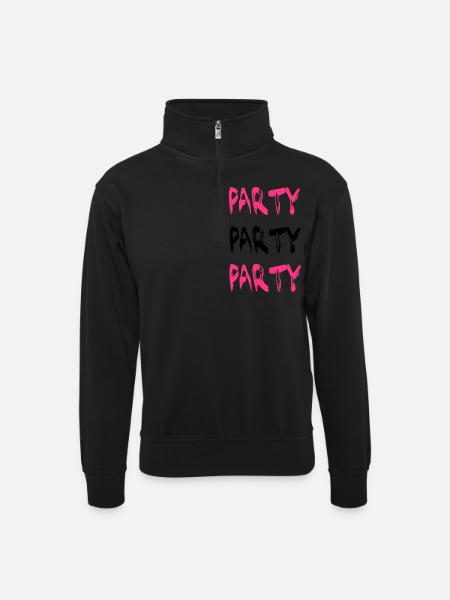 Party - Unisex sweater with zip collar - black