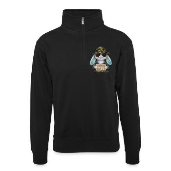 Joyeux chasseur de Pâques - Sweat col montant zippé unisexe - noir - Devant