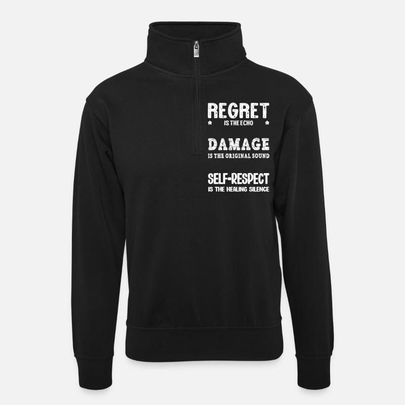 Remorse - Harm - Self-Respect - Unisex sweater with zip collar - black