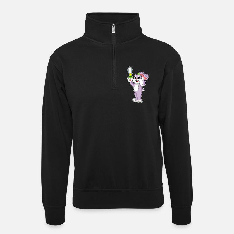 Ciseaux de coiffeur lapin - Sweat col montant zippé unisexe - noir