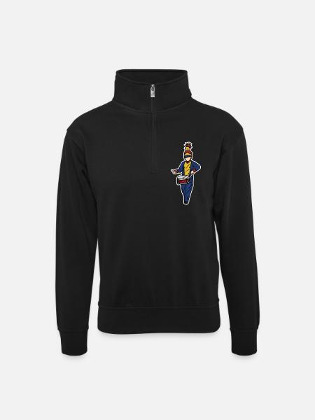 Garçon batteur - Sweat col montant zippé unisexe - noir