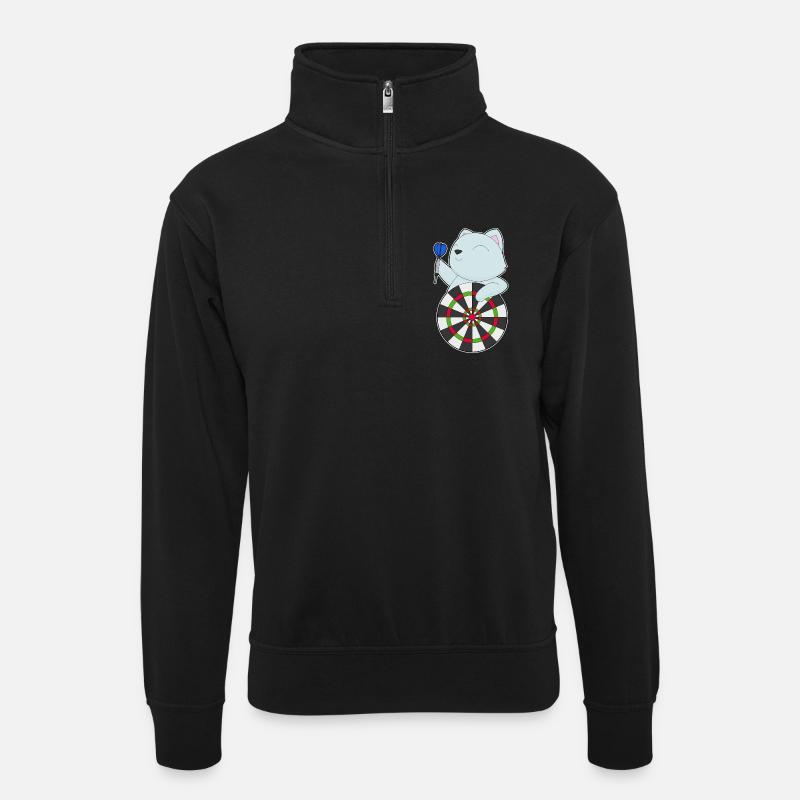 Cible de fléchettes pour chat - Sweat col montant zippé unisexe - noir