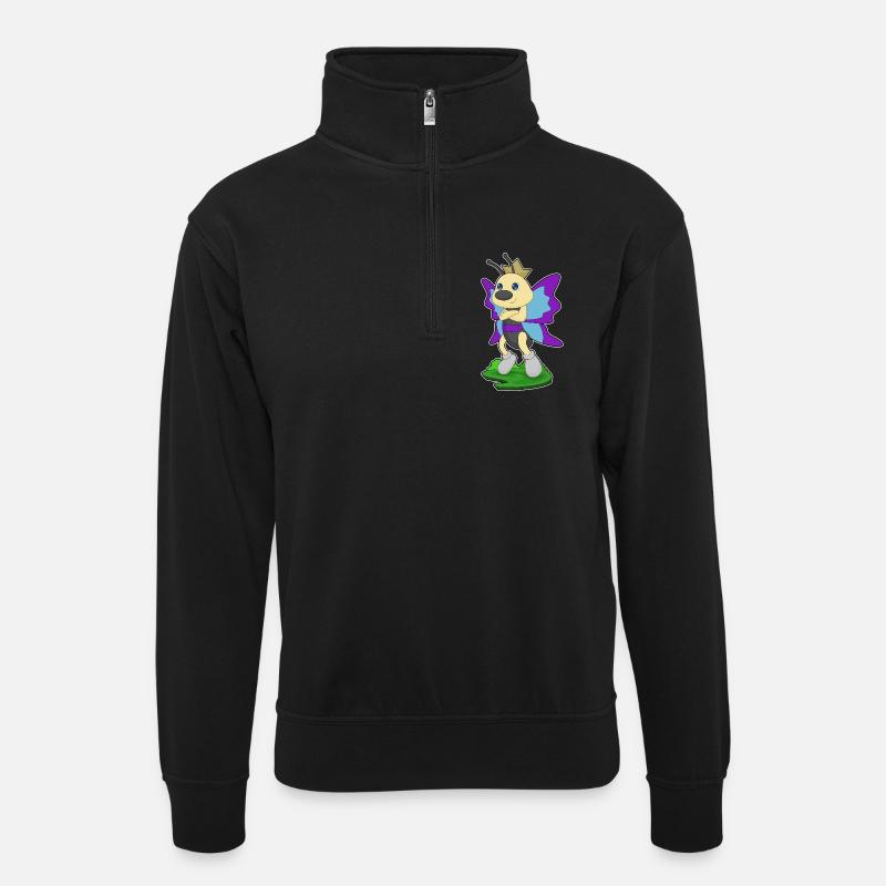 Couronne de princesse papillon - Sweat col montant zippé unisexe - noir