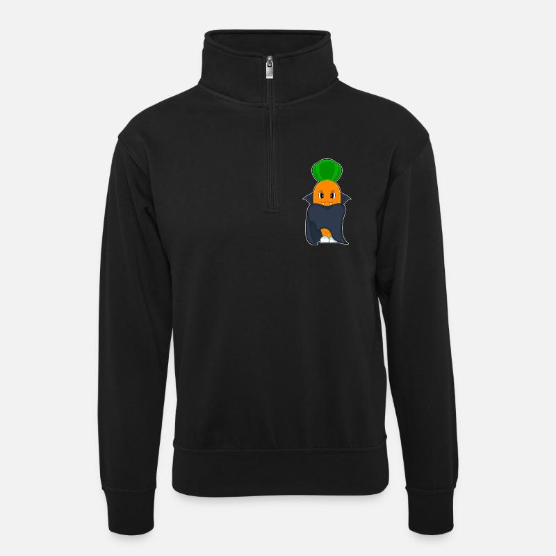 Carrot Halloween Vampire - Unisex sweater with zip collar - black