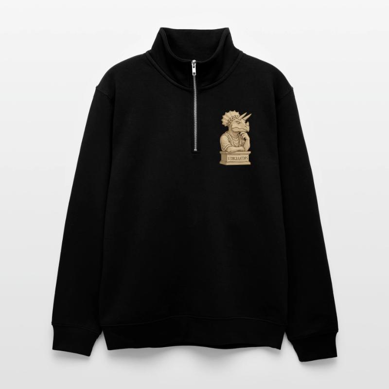 Unisex Pullover mit Zip-Kragen