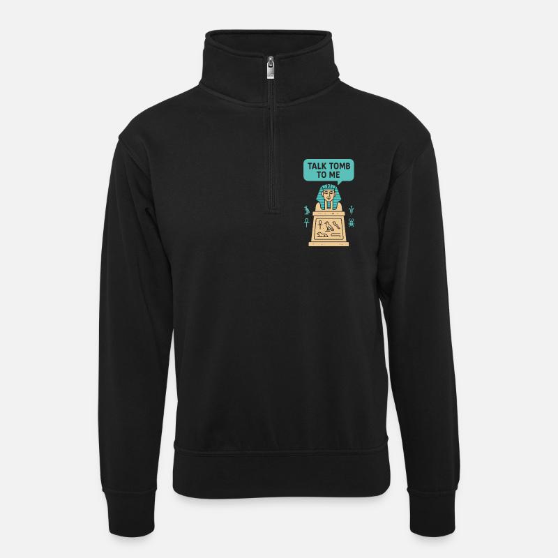 Pharaoh Archaeology in Ancient Egypt - Unisex sweater with zip collar - black