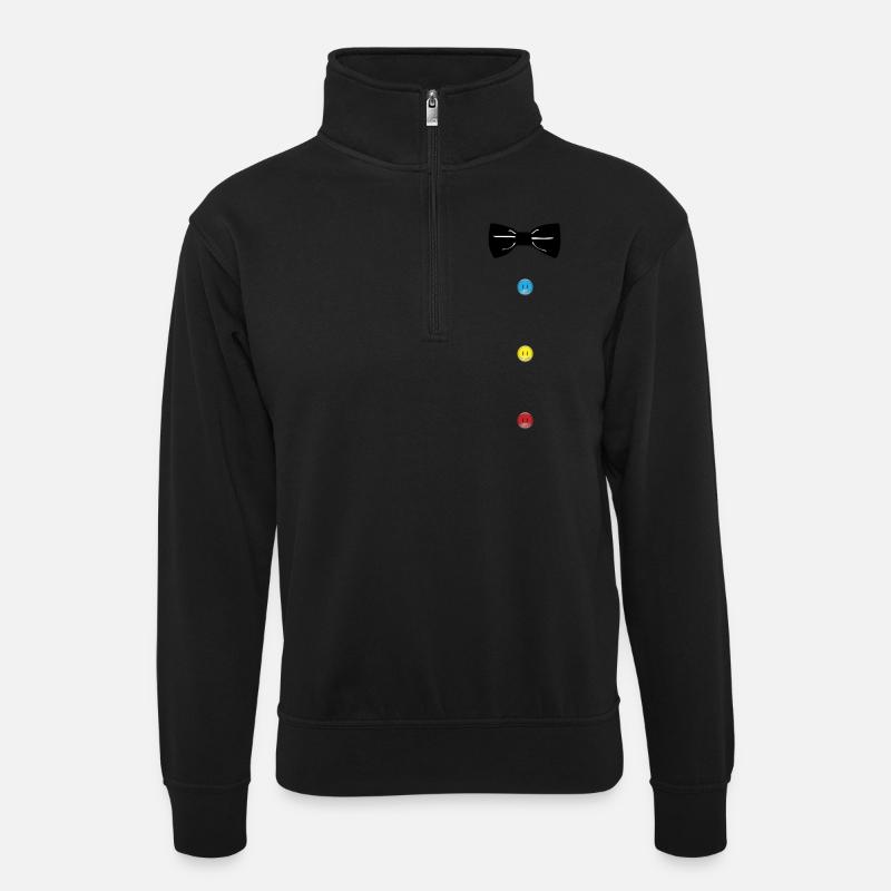 Fliege Baby - Unisex Pullover mit Zip-Kragen - Schwarz