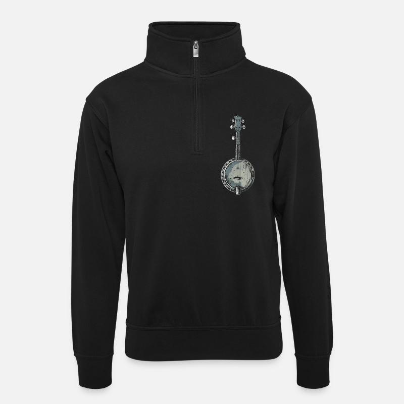Graphiques Banjo - Sweat col montant zippé unisexe - noir