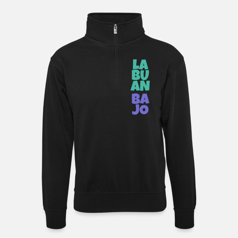 Labuan Bajo, Indonesia - Unisex sweater with zip collar - black