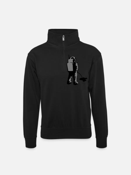 MISSION - Unisex sweater with zip collar - black
