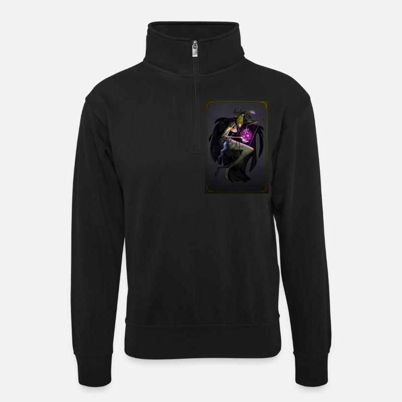 Hohe Priesterin - Unisex Pullover mit Zip-Kragen - Schwarz