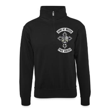 Breizh Bikers Cross - Sweat col montant zippé unisexe - noir - Devant