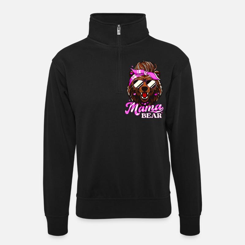 Maman ours - Lunettes de soleil - Sweat col montant zippé unisexe - noir