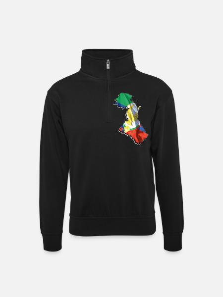 - (RU) Hr. formand, hr. kommissær, mine damer og Dagestan Flag i (RU) Dagestan Kort - Unisex-sweatshirt med zipkrave - sort