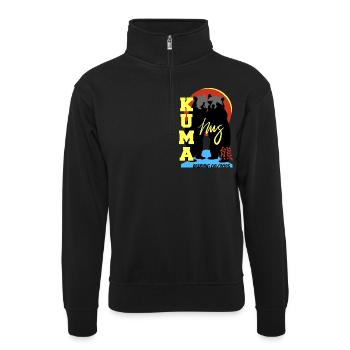 KUMA Japanese Bearhugger - Unisex sweater with zip collar - black - Front