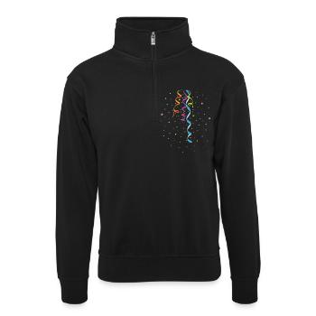 Karneval Luftschlangen Konfetti Silvester Fasching - Unisex Pullover mit Zip-Kragen - Schwarz - Vorne